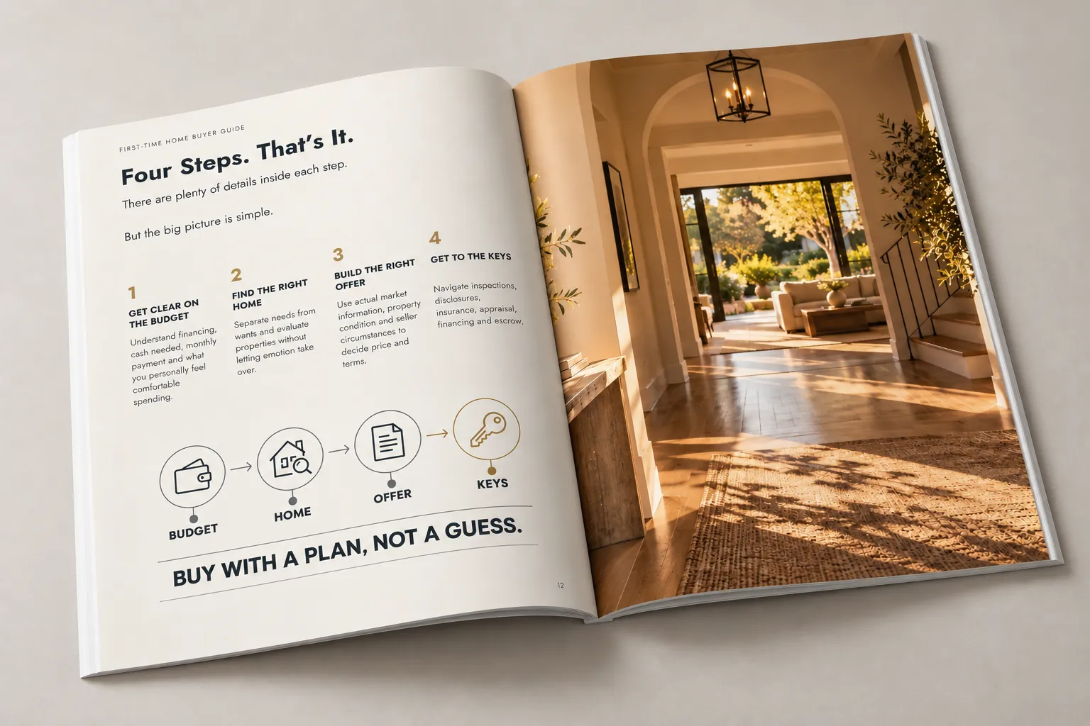 First-Time Home Buyer Guide by Christian Perez, shown as a printed booklet