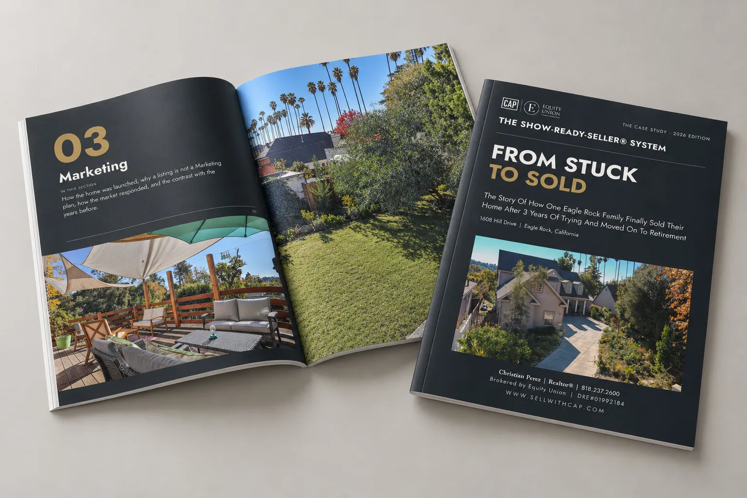 From Stuck To Sold by Christian Perez, shown as a printed booklet