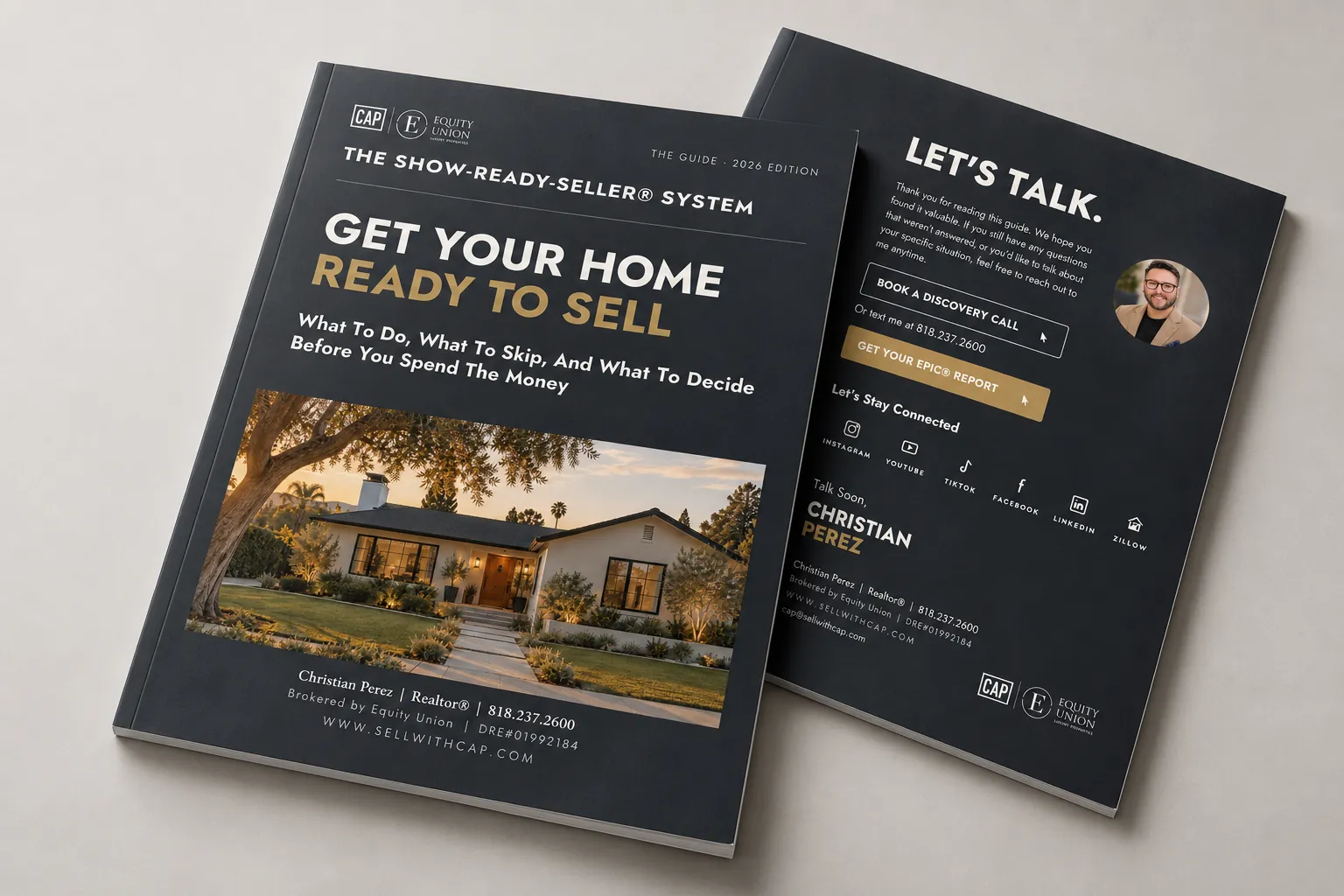 Get Your Home Ready To Sell Checklist by Christian Perez, shown as a printed booklet