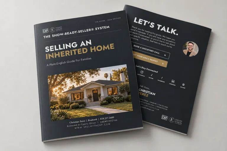 Inherited Home Sale Guide by Christian Perez, shown as a printed booklet