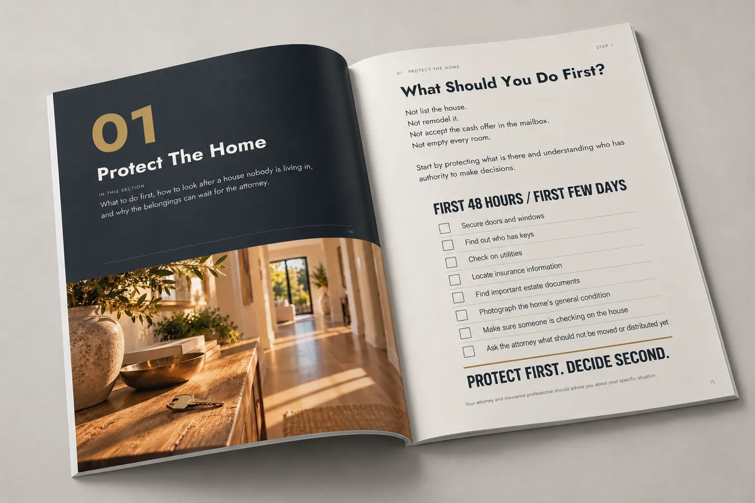 Inherited Home Sale Guide by Christian Perez, shown as a printed booklet
