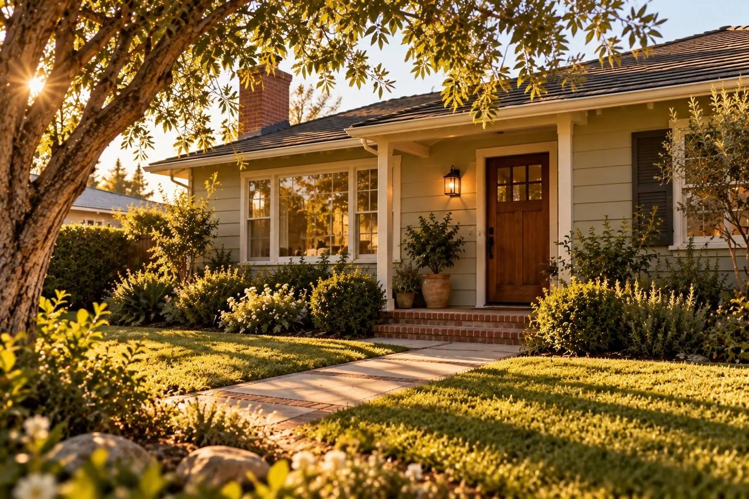 An older single-story home in the San Fernando Valley with a dated exterior